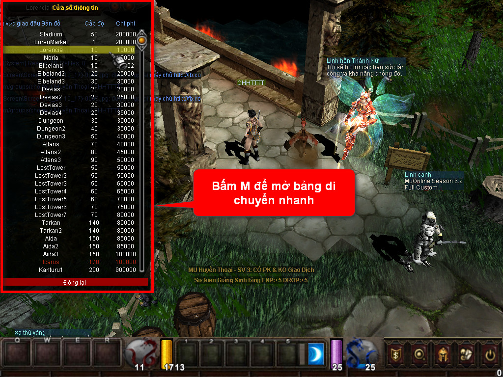 Chức năng chính của Game MU Bóng Đêm Chức năng chính của Game MU Bóng Đêm